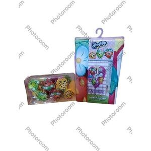 SHOPKINS SHOWER CURTAIN & HOOKS NEW IN PACKAGE- 72'' X 72''